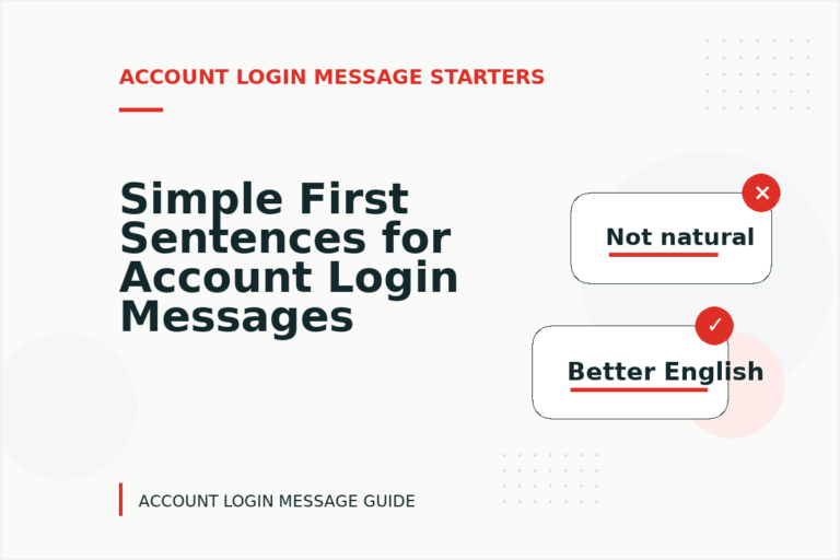 Simple First Sentences for Account Login Messages