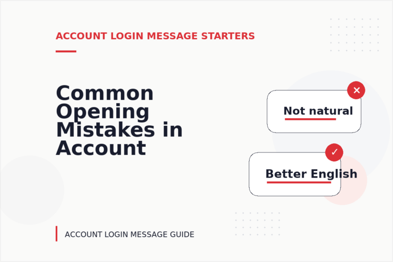 Common Opening Mistakes in Account Login Messages Common Opening Mistakes in Account Login Messages