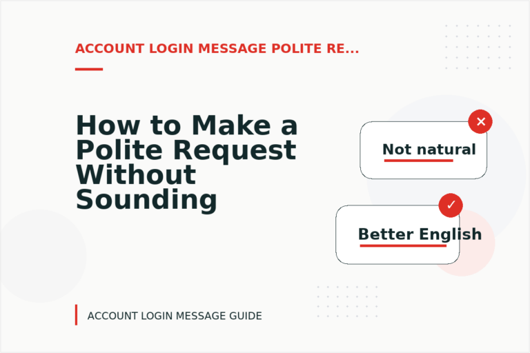 How to Make a Polite Request Without Sounding Demanding in Account Login Message English