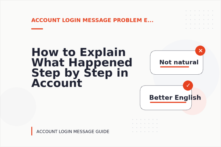 How to Explain What Happened Step by Step in Account Login Message English