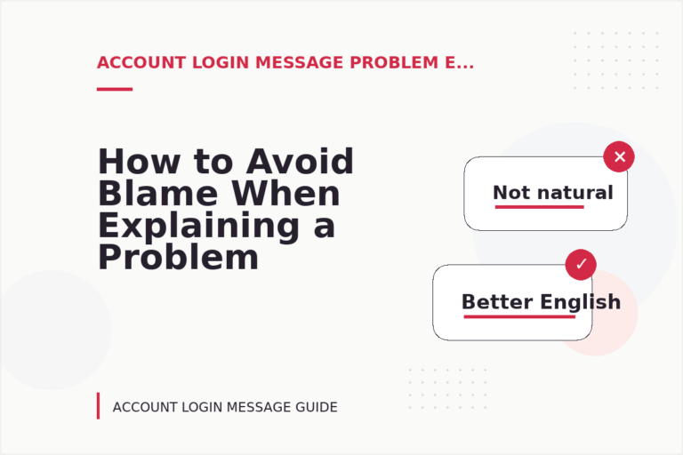 How to Avoid Blame When Explaining a Problem in Account Login Message English How to Avoid Blame When Explaining a Problem in Account Login Message English