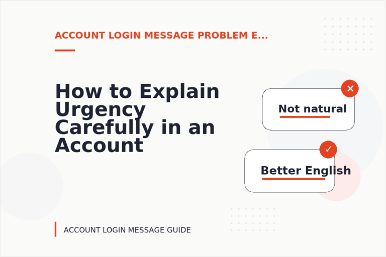 How to Explain Urgency Carefully in an Account Login Message How to Explain Urgency Carefully in an Account Login Message