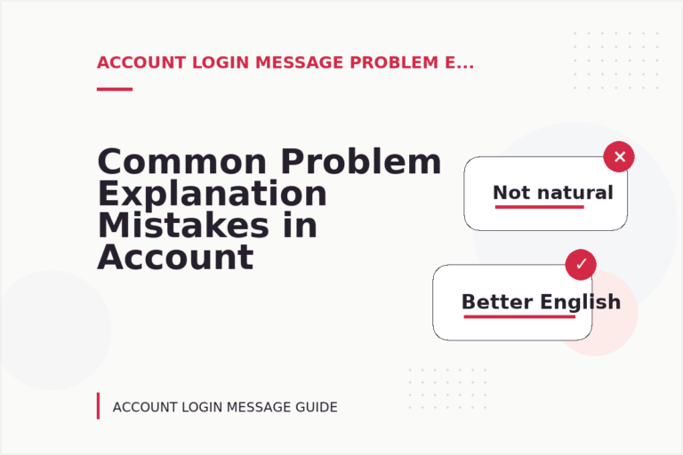 Common Problem Explanation Mistakes in Account Login Message English