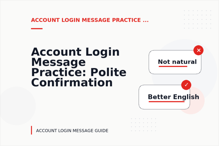 Account Login Message Practice: Polite Confirmation Examples Account Login Message Practice: Polite Confirmation Examples