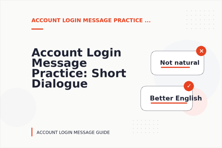 Account Login Message Practice: Short Dialogue Examples Account Login Message Practice: Short Dialogue Examples