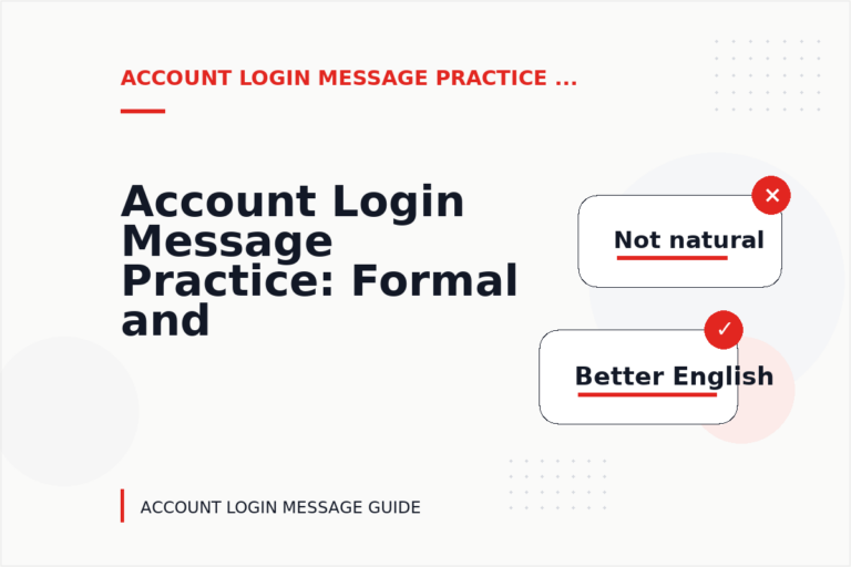 Account Login Message Practice: Formal and Friendly Versions Account Login Message Practice: Formal and Friendly Versions