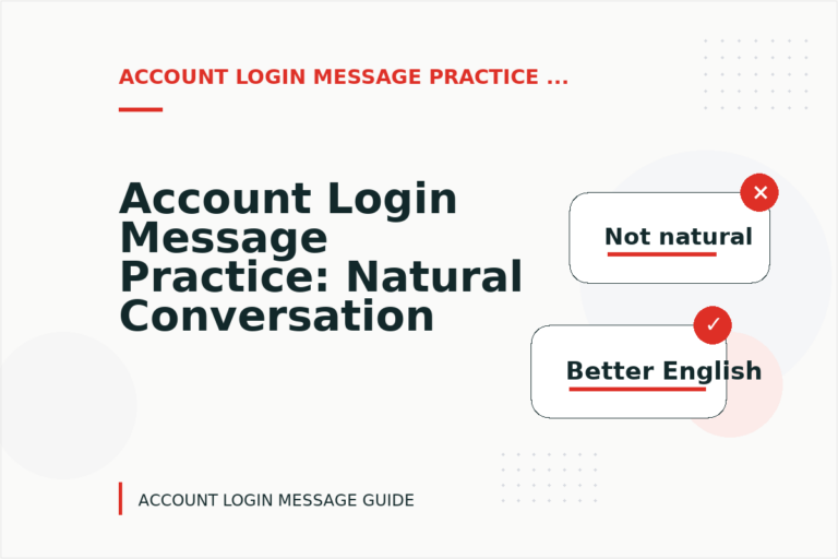Account Login Message Practice: Natural Conversation Lines